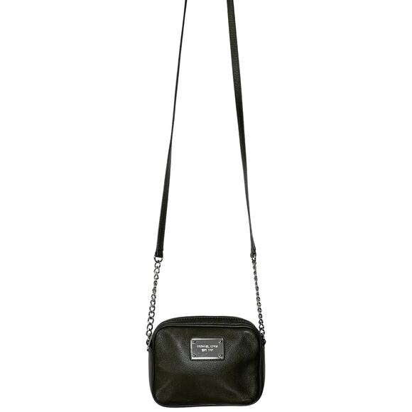 MICHAEL KORS Women’s Jet Set Mini Crossbody Pebbled Leather Green Bag - Picture 1 of 8